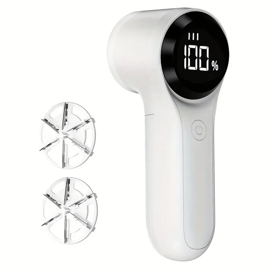 USB Fabric Shaver & Lint Remover with Digital Display Fabric Shaver PLUSH WHITE