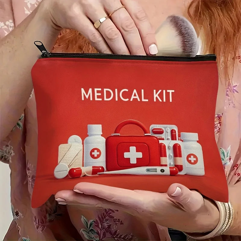 First Aid Kit Makeup Bag – Multifunction Travel Zipper Pouch Travel Makeup Pouch PLUSH