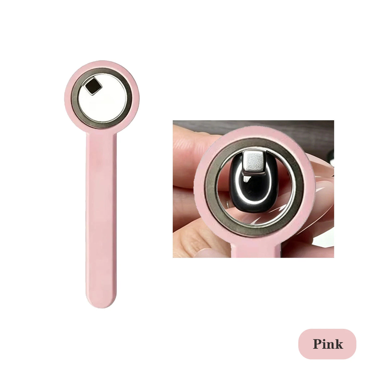 Cat Eye Nail Magnet Ring Tool with Handle | DIY Manicure Nail Art Magnet Tool PLUSH Pink