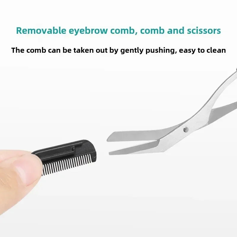 Stainless Steel Eyebrow Trimmer with Comb – Shaping Tool Eyebrow Trimmer PLUSH