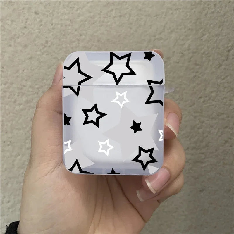 Korean Star Pattern AirPods Silicone Case – Fits 1 2 3 Pro 4th AirPods Silicone Case PLUSH Style 1 For AirPods 1st 2nd