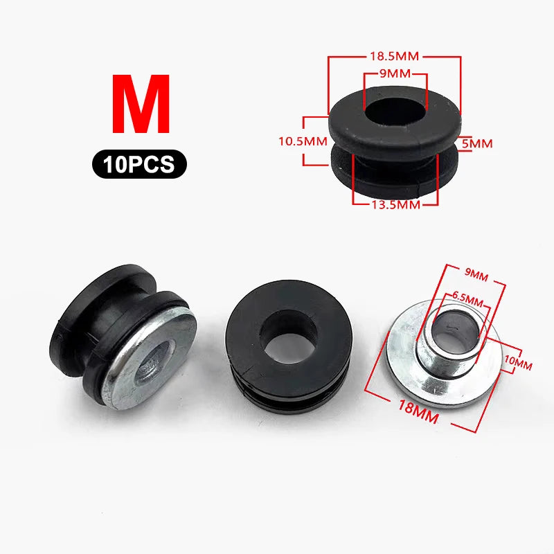 Motorcycle Rubber Shock Absorber Grommets 5 Sets + Bolt Kit Motorcycle Grommet Kit PLUSH M