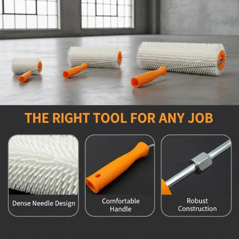 Spiked Roller for Epoxy, Latex & Self-Leveling Floor Compound Floor Spike Roller PLUSH
