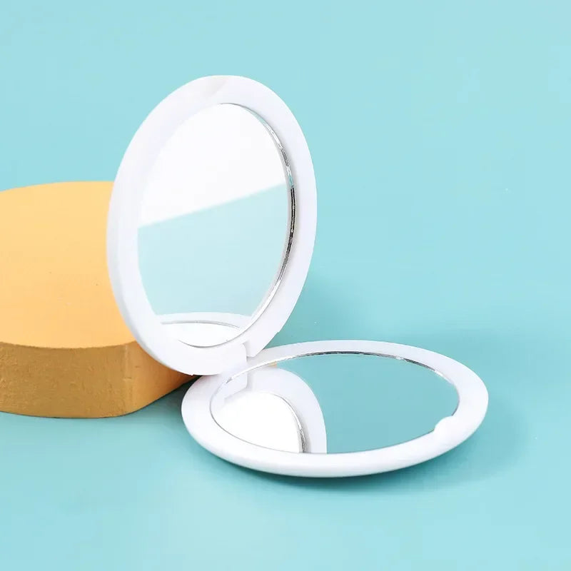 Folding Double-Sided Compact Makeup Mirror – Sparkling Sand Pink Compact Makeup Mirror PLUSH 11