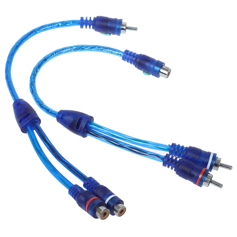 Car RCA Y Splitter Cable – 1M to 2F & 1F to 2M Audio Adapter RCA Splitter Cable PLUSH