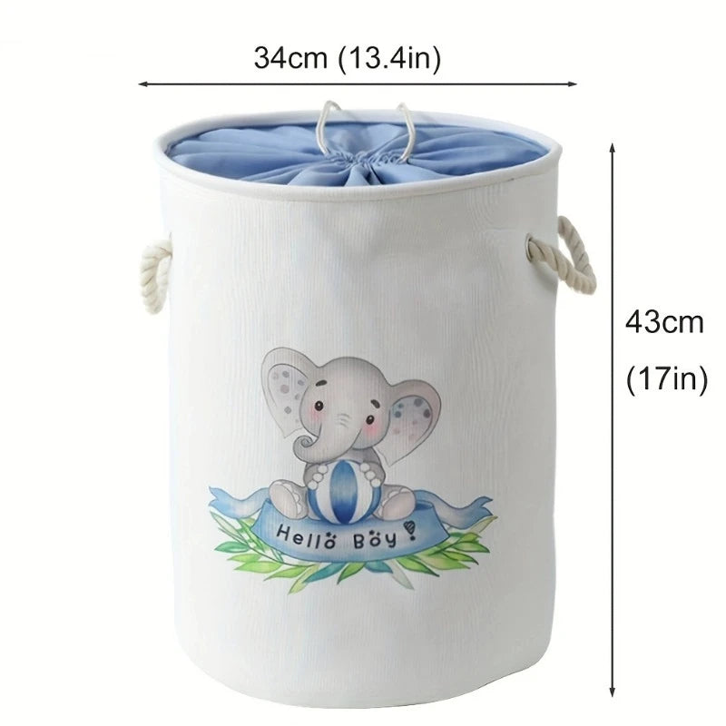 Large Fabric Laundry Basket – Cute Animal Drawstring Hamper Fabric Laundry Hamper PLUSH