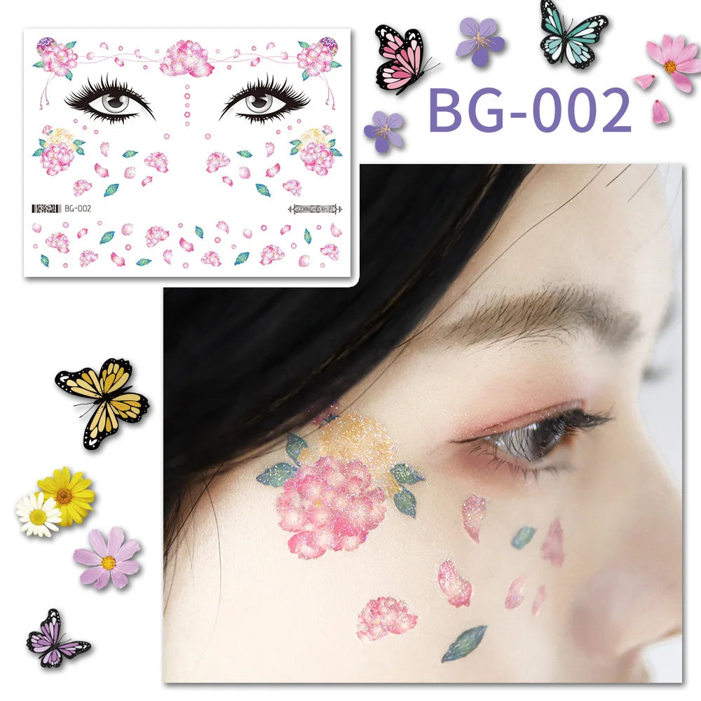 Purple Fairy Butterfly Glitter Temporary Tattoo Stickers Temporary Tattoo Sticker PLUSH BG-002