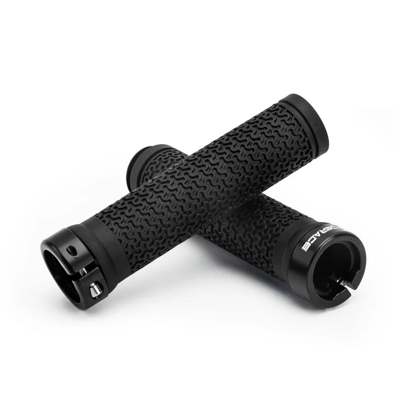 RIDERACE MTB Bicycle Handlebar Grips – Non-Slip Locking Rubber Bike Handlebar Grips PLUSH