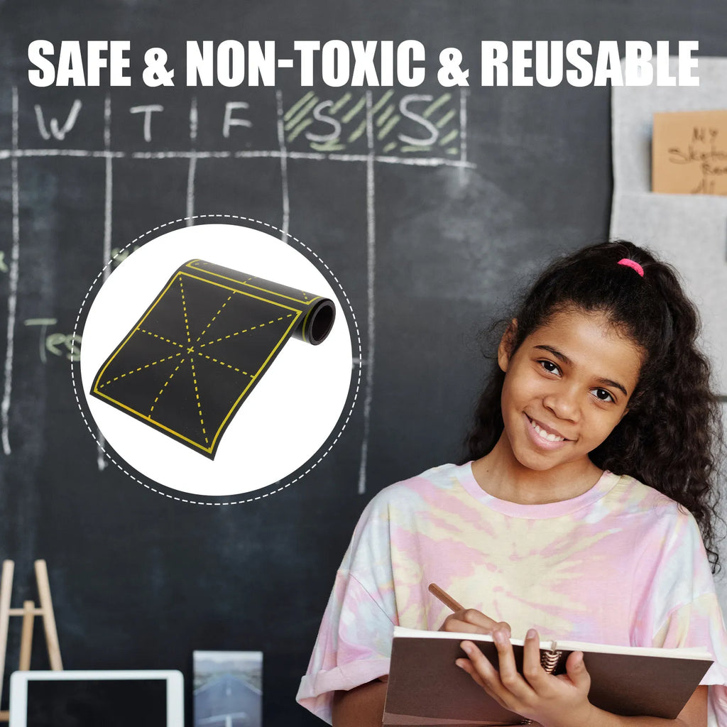 Magnetic Chalkboard Strips Grid Pattern Erasable Board – 2 Pack Magnetic Chalkboard Strip PLUSH