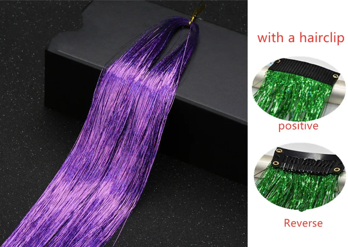 Sparkle Hair Tinsel Extensions 100cm – Colorful Braiding Dazzles