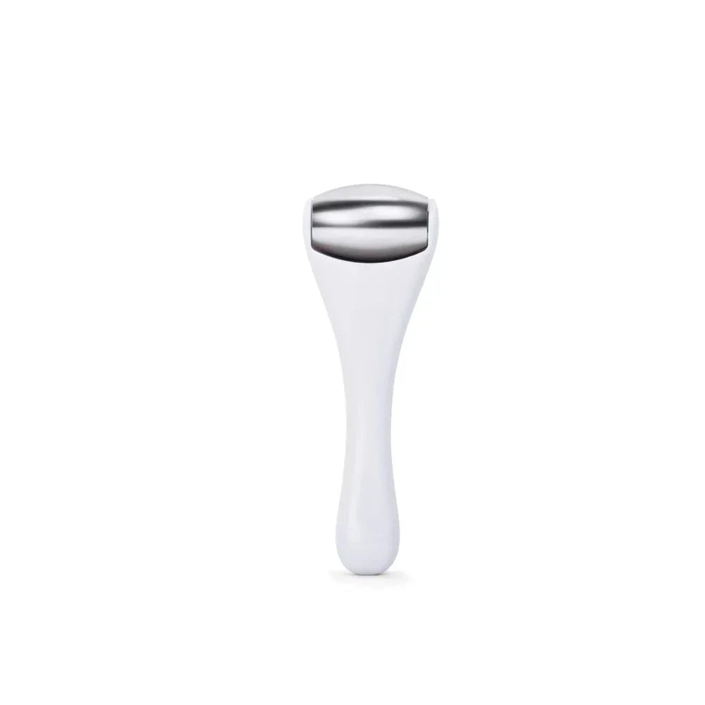 Stainless Steel Ice Roller Facial Massager – Face & Eye Tool Facial Massage Roller PLUSH Eye Roller White