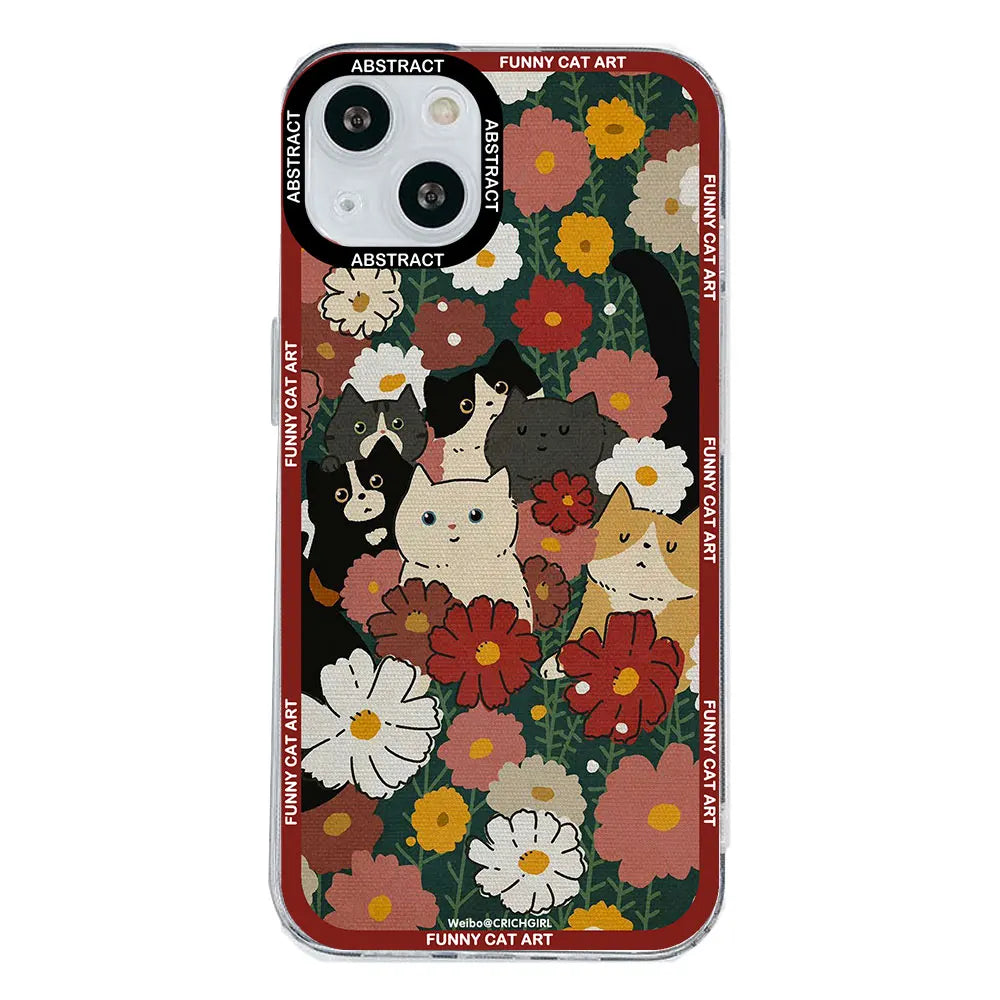 Van Gogh Starry Night Cat Transparent iPhone Case – TPU Cover Phone Case PLUSH Style 4 For iPhone 12ProMax