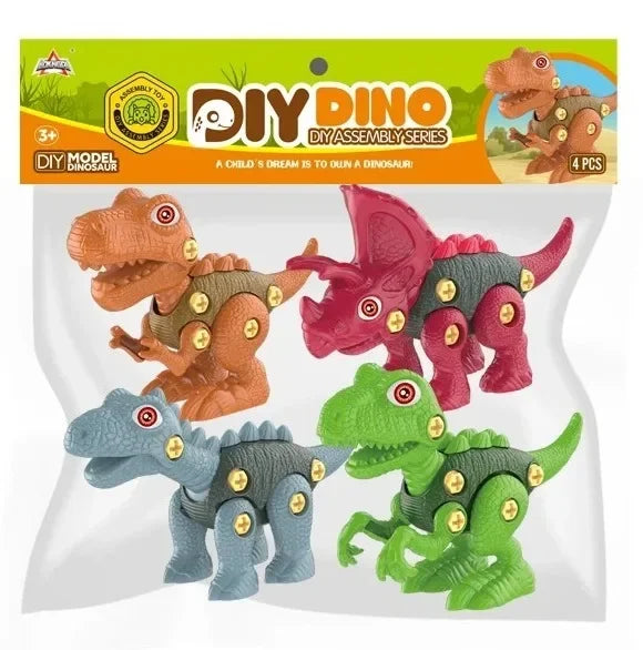 4pcs DIY Assembly Dinosaur Toys – Kids Educational Building Set DIY Dinosaur Building Set PLUSH A set