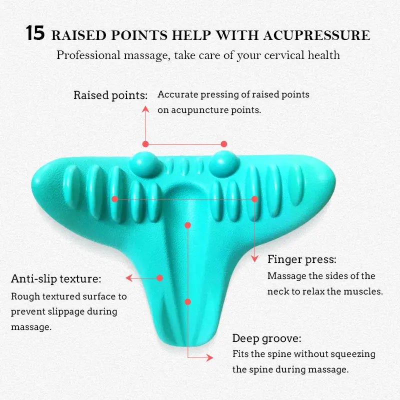 CAMMUO Cervical Neck Massage Pillow – Portable Traction Support Neck Massage Pillow PLUSH