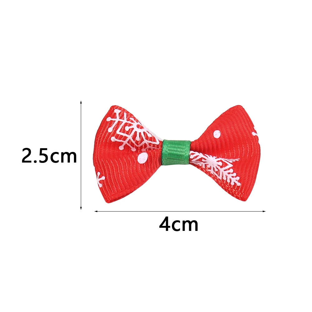 30pcs Christmas Satin Ribbon Bows 2.5x4cm – Handmade Bowknots Ribbon Bows PLUSH