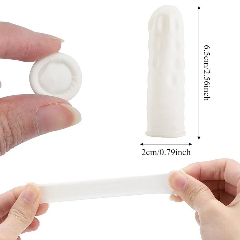 Disposable Latex Finger Cots 50/100/300pcs – Anti-Slip Powder Free Disposable Finger Cots PLUSH