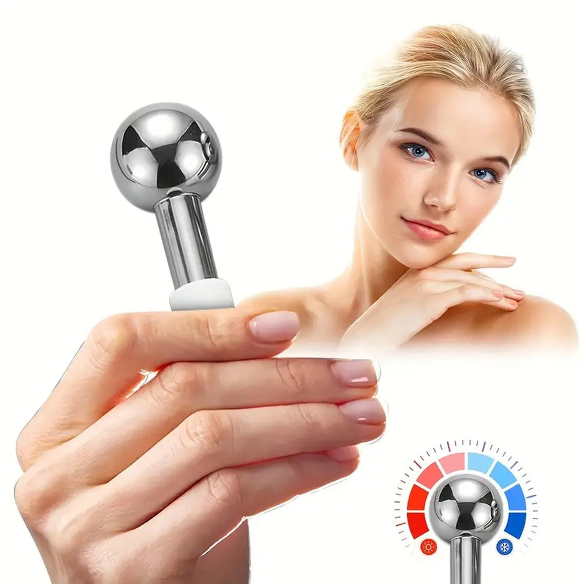 Stainless Steel Ice Globes Facial Cooling Massage Beauty Tool Facial Massage Tool PLUSH