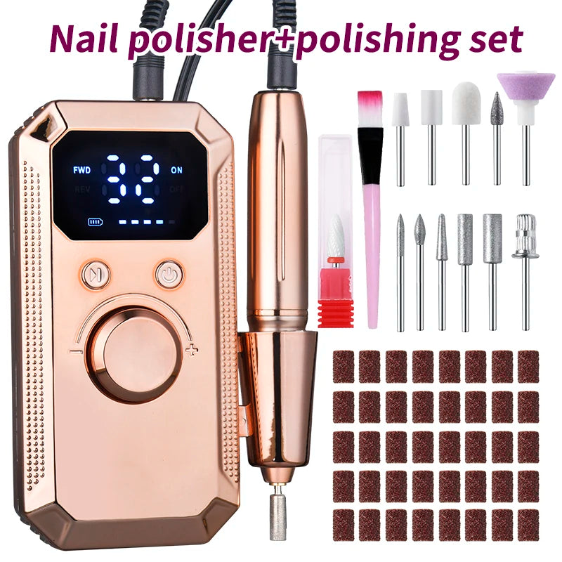 Professional Wireless Electric Nail Drill Kit – 11 Bits & 20 Bands Electric Nail Drill PLUSH