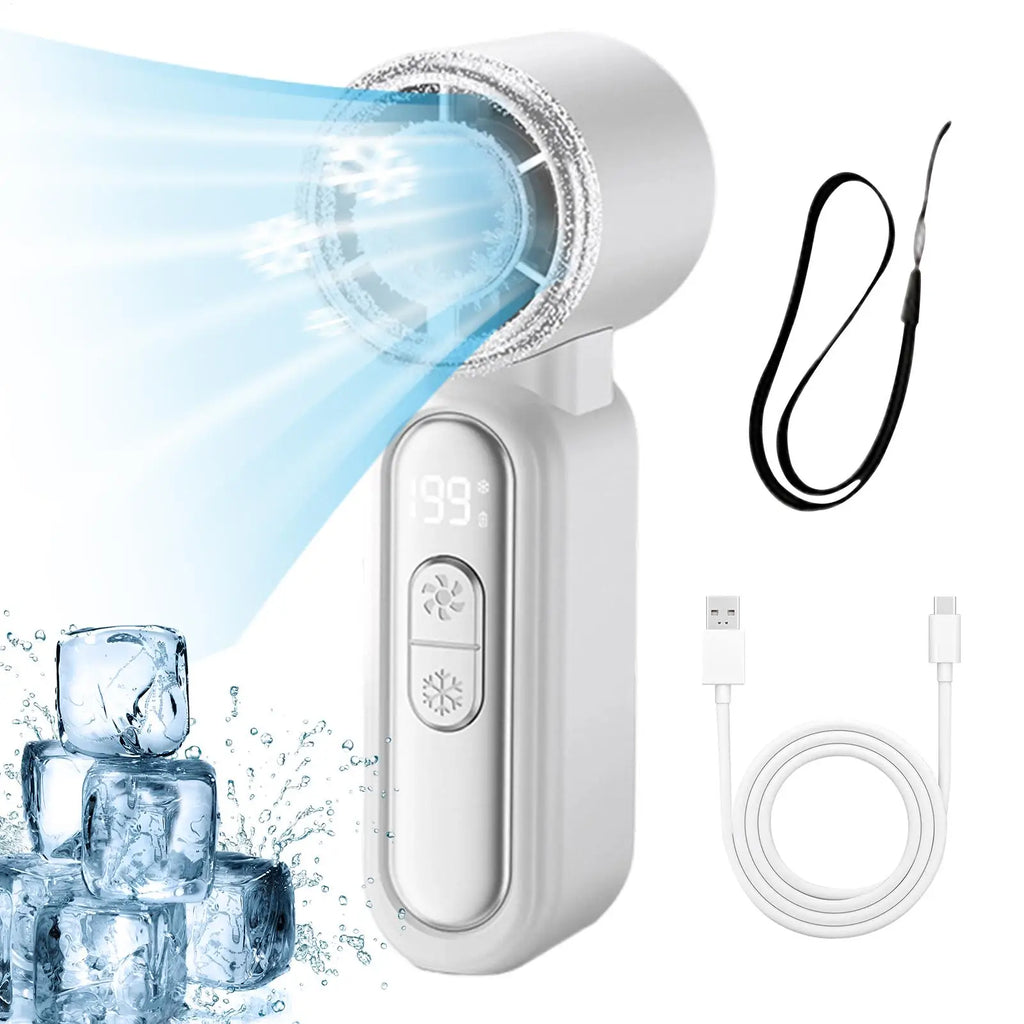 Mini Rechargeable Handheld Fan – LED Display & Lanyard Handheld Portable Fan PLUSH