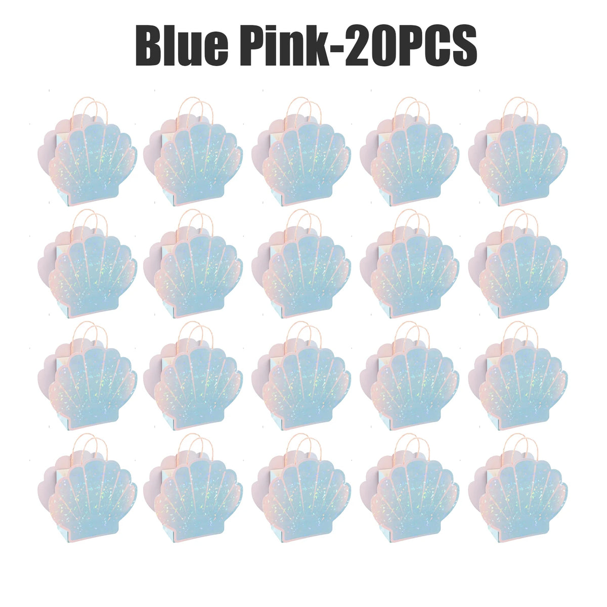 Mermaid Seashell Party Favor Bags | Ocean Theme Goodie Bags Party Favor Bags PLUSH Blue Pink 20PCS