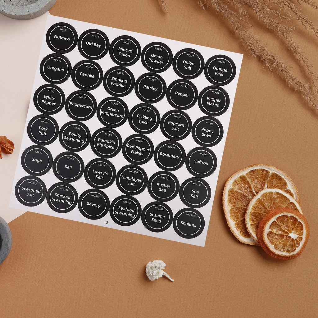 Chalkboard Labels for Spice Jars & Food Containers – 20 Sheets Kitchen Organization Labels PLUSH