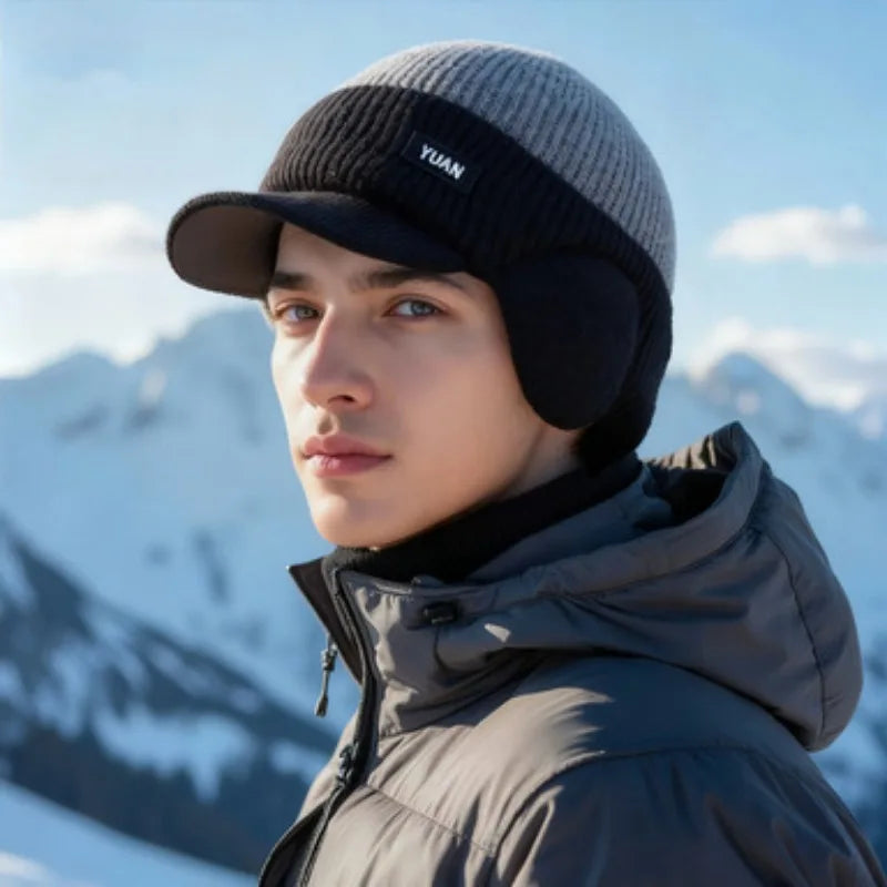 Winter Fleece Lined Knit Beanie & Windproof Ski Mask Set Winter Hat & Mask Set PLUSH