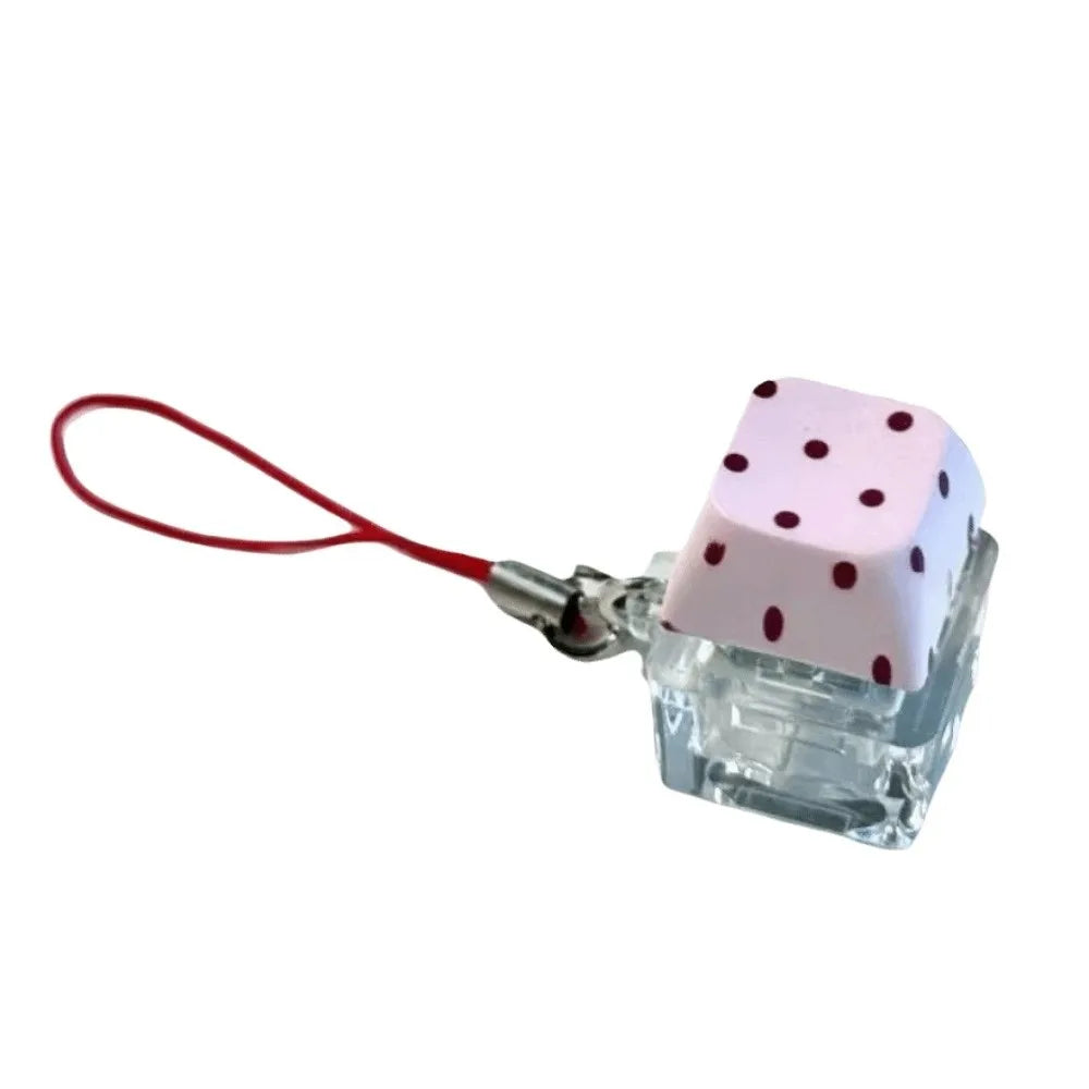 Fidget Button Clicker Pendant – Cute Star & Polka Dot Print Fidget Clicker Toy PLUSH Pink Red Polka Dot