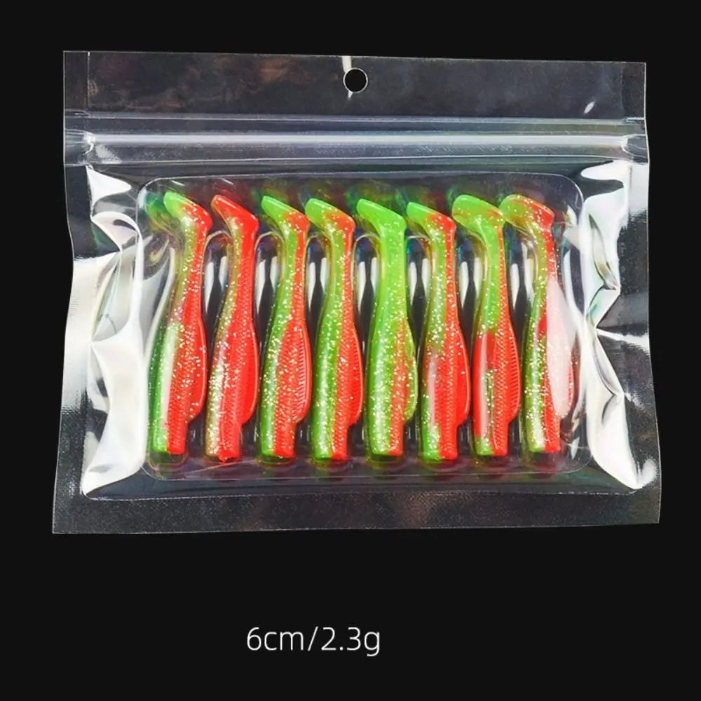 T-Tail Soft Silicone Swim Lures 6cm/8.5cm – Multicolor Bait Set Soft Fishing Lures PLUSH 6cm-style 3