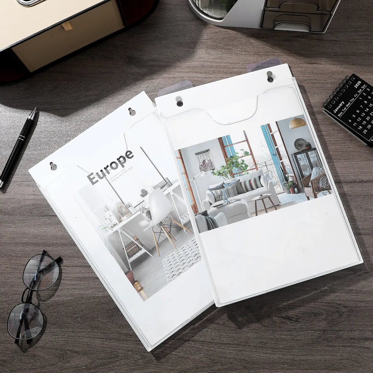 2Pcs Clear Acrylic Wall Mounted File Holder & Document Organizer Wall File Organizer PLUSH China Mainland