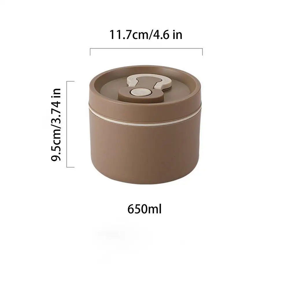 2-Tier Stainless Steel Insulated Bento Lunch Box 650ml Insulated Lunch Box PLUSH Coffee