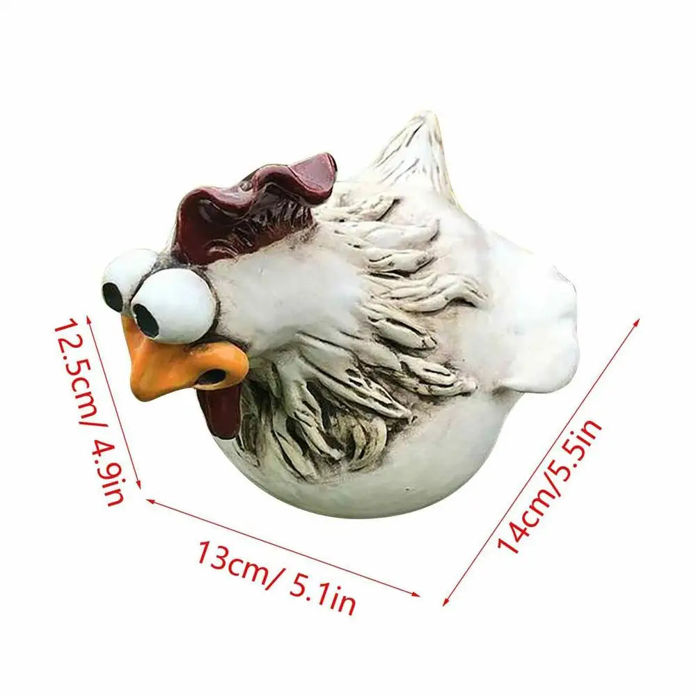 Resin Chicken Fence Statue – Garden Hen Sculpture Décor Garden Statue PLUSH Type B