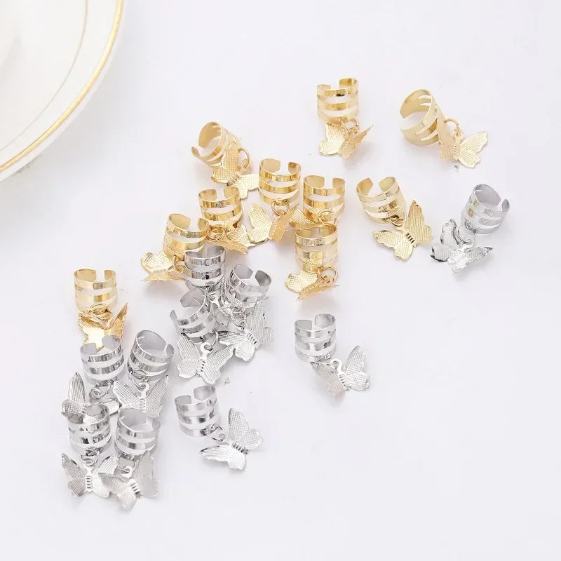 Butterfly Dreadlock Beads – Sparkly Bohemian Braiding Hair Rings Hair Braid Beads PLUSH