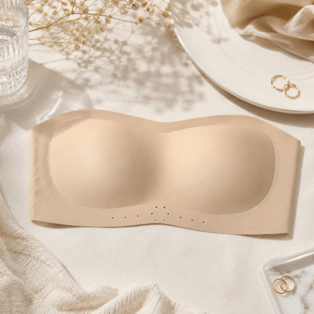 Women's Wireless Strapless Seamless Bra – Floral Print Seamless Tube Bra PLUSH
