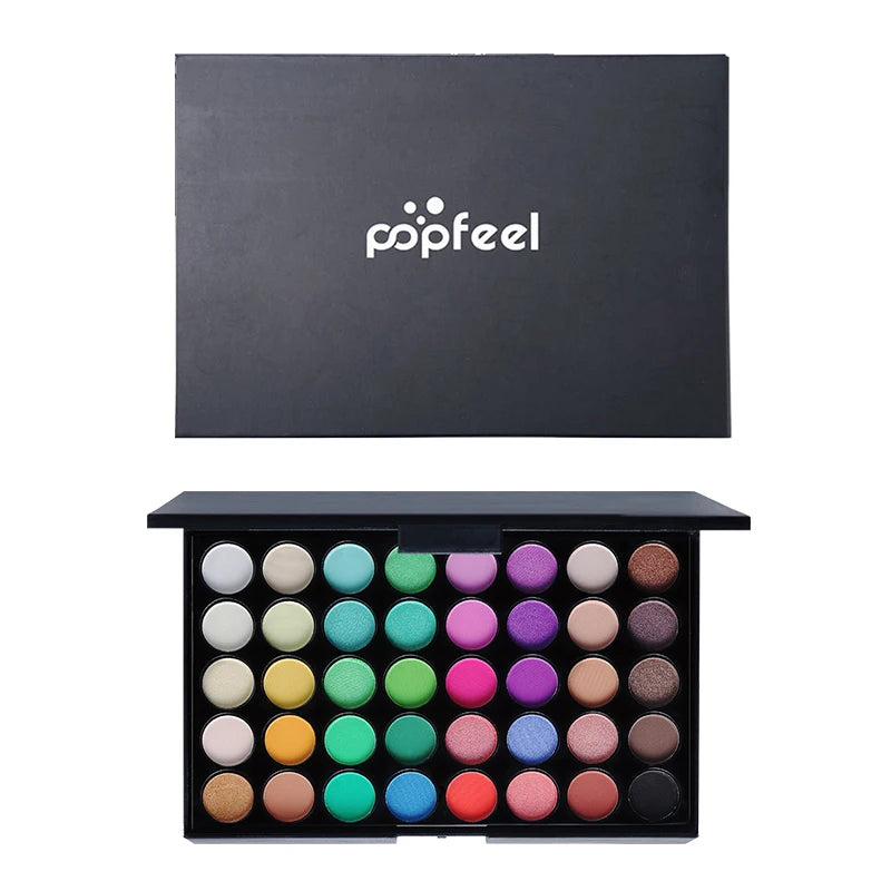 POPFEEL 40-Color Eyeshadow Palette – Matte & Shimmer Shades Eyeshadow Palette PLUSH E40-02 40g