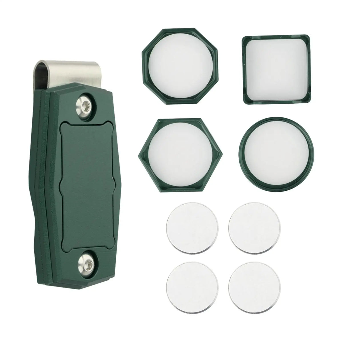Tooyful Billiard Chalk Holder with Belt Clip – 4 Shapes Billiard Chalk Holder PLUSH Green