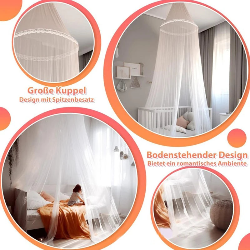 Large Dome Bed Canopy Mosquito Net – Hanging Mesh Tent Bed Canopy Net PLUSH