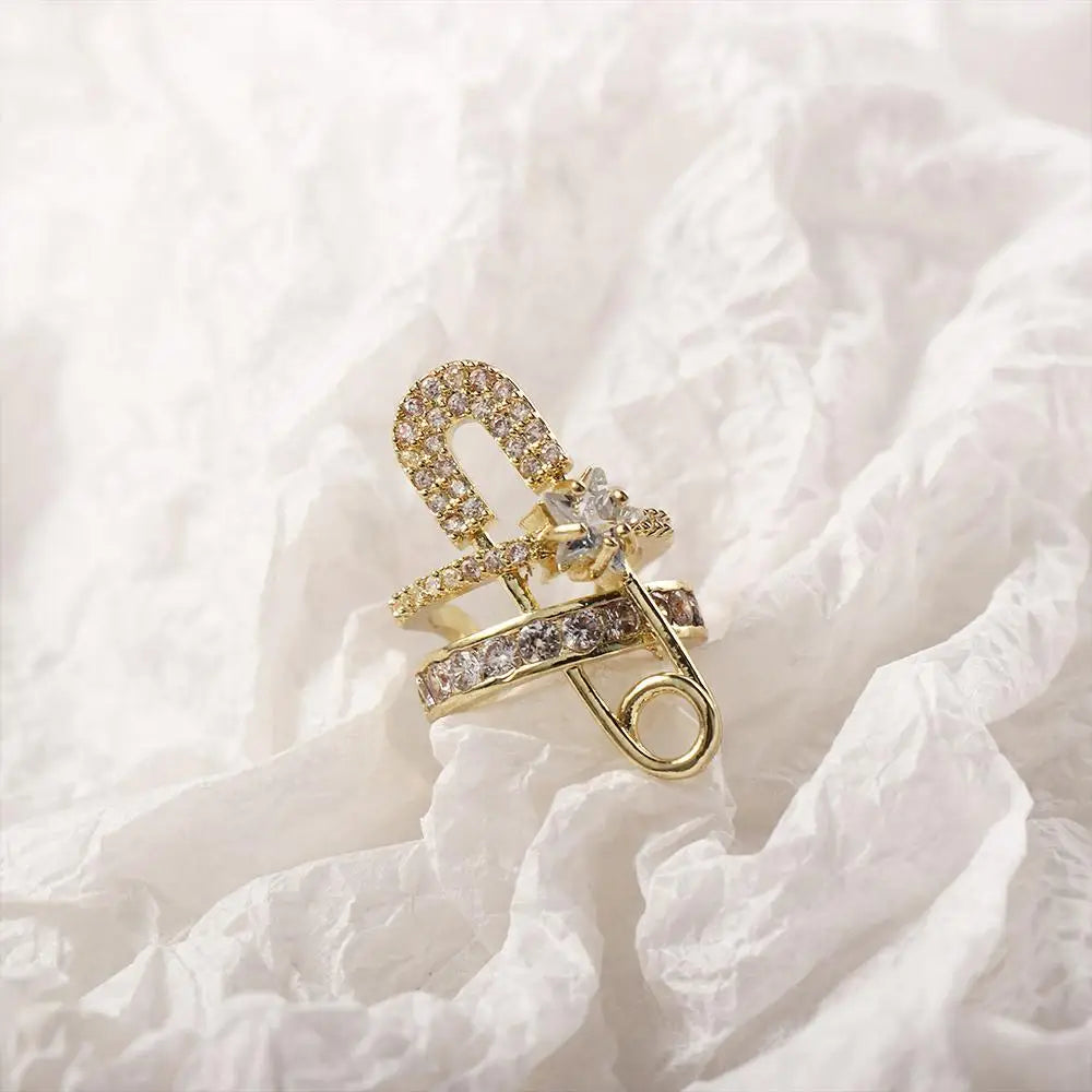 Zircon Ear Cuff Clip – Geometric Korean Style Women's Jewelry Ear Cuff Clip PLUSH