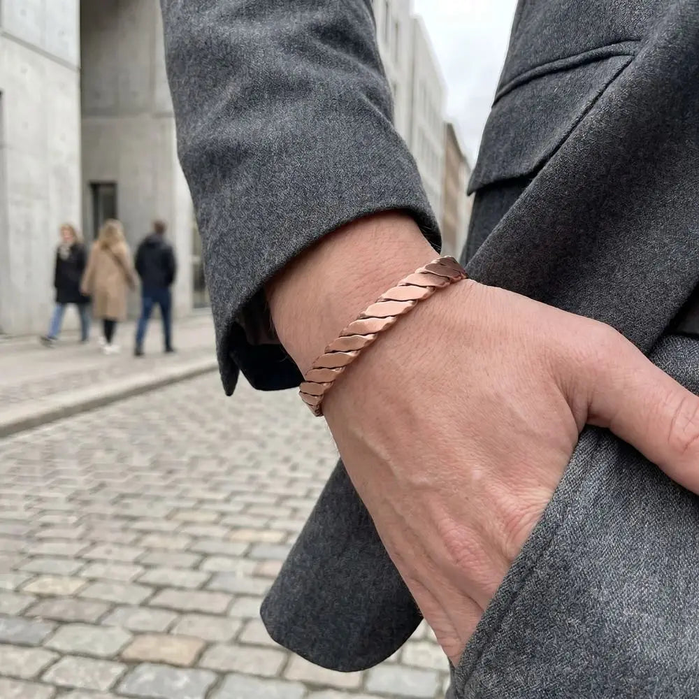 Vintage Twisted Copper Cuff Bracelet – Adjustable Alloy Bangle Cuff Bangle Bracelet PLUSH
