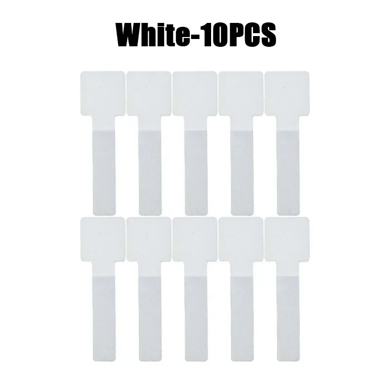 Reusable Hook & Loop Cable Ties | Self-Adhesive Wire Organizer Cable Ties Organizer PLUSH White-10PCS