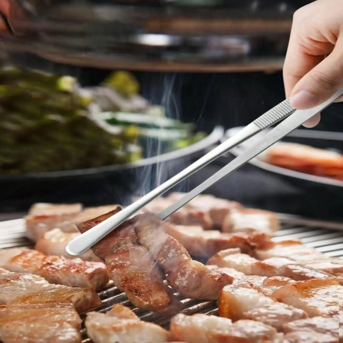 Stainless Steel Kitchen Tongs – Non-Slip BBQ Cooking Tongs Kitchen Cooking Tongs PLUSH