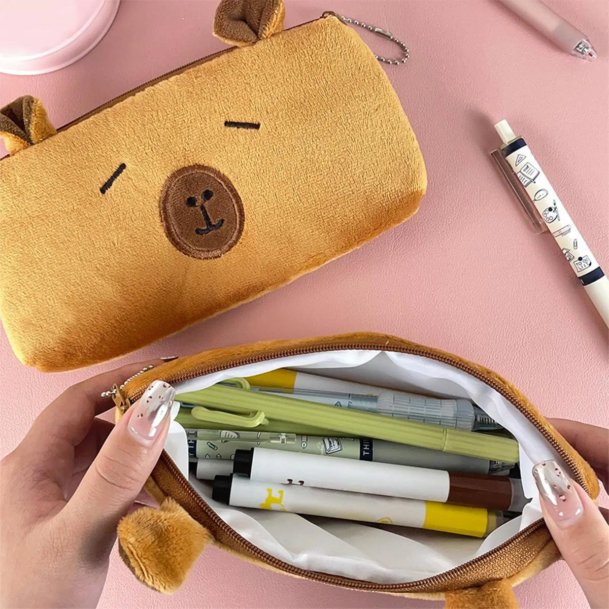 Cute Capybara Plush Pencil Case – Large Capacity Pouch Plush Pencil Case PLUSH