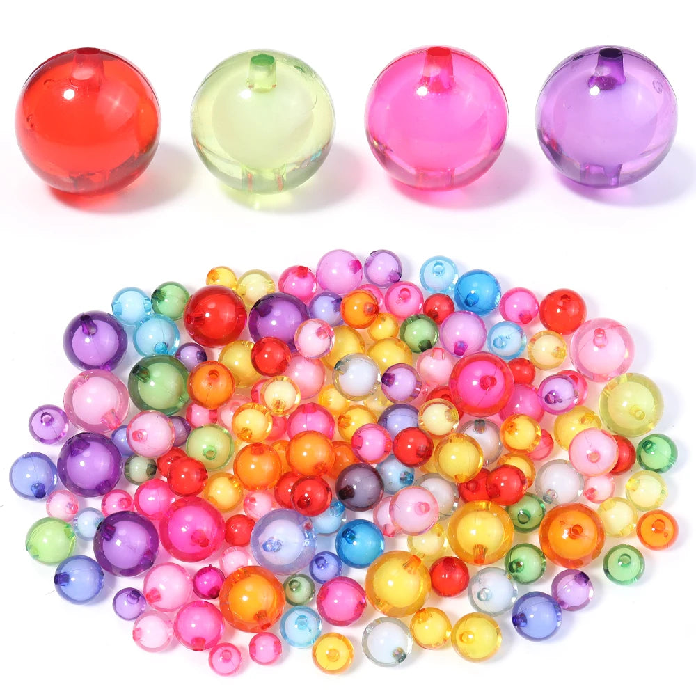 Colorful Round Acrylic Spacer Beads 8–16mm | DIY Jewelry Acrylic Spacer Beads PLUSH