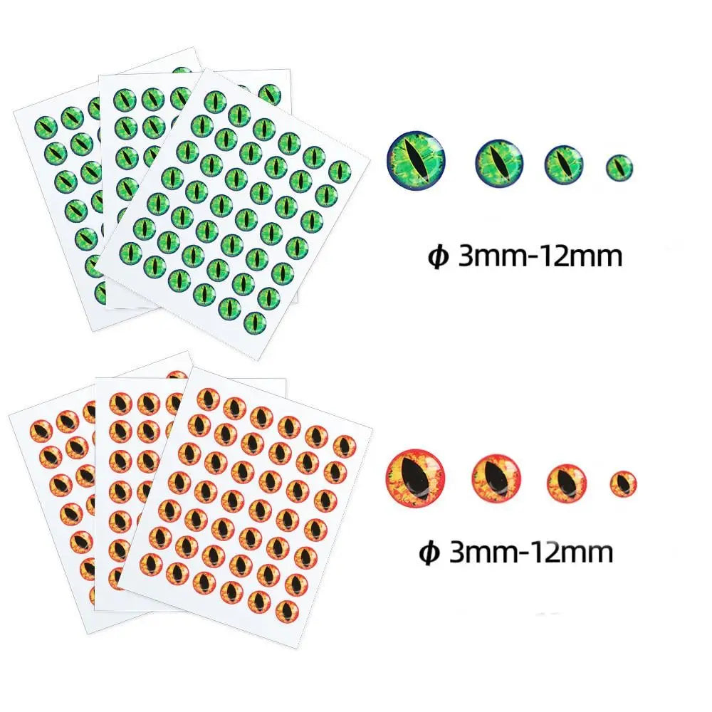 50pcs 5D Holographic Fishing Lure Eyes 3–12mm Self-Adhesive Fishing Lure Eyes PLUSH