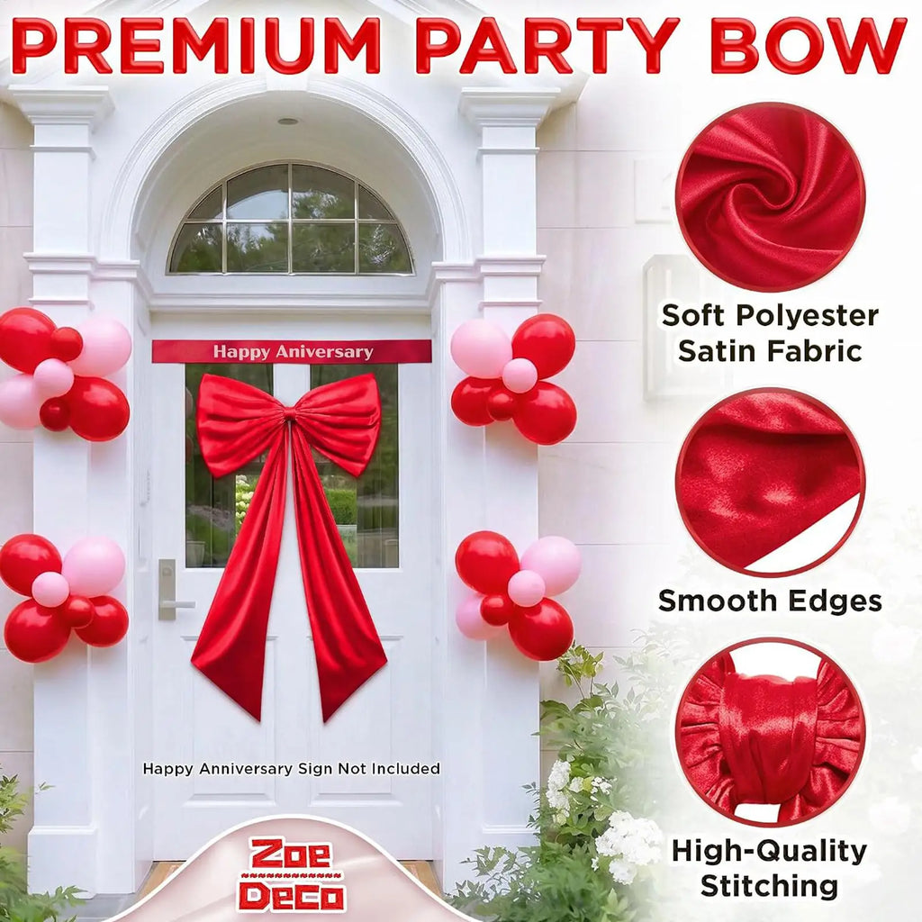 Large 47" Christmas Tree Bow Topper – Plush 3D Holiday Décor Christmas Tree Topper PLUSH