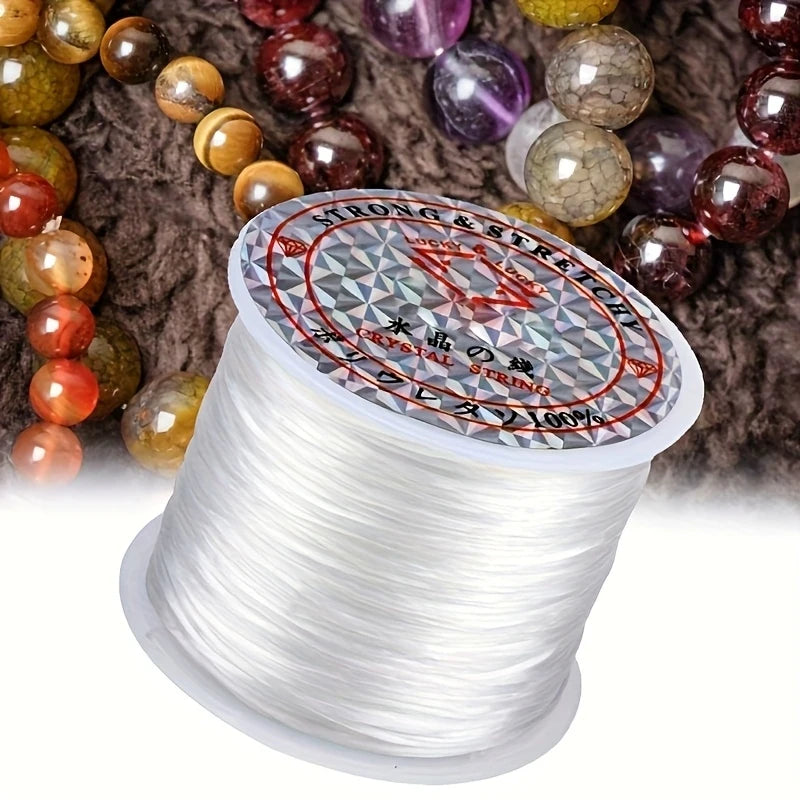 2pcs Elastic Beading Cord Transparent Nylon DIY Jewelry Making Beading Cord PLUSH