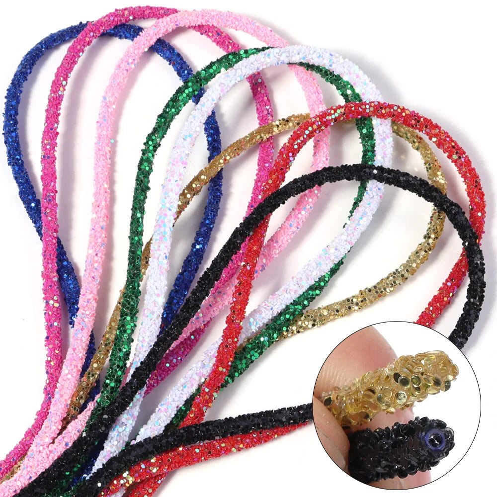 5 Yards 6mm Glitter Sequin Cord – DIY Jewelry & Craft Rope Glitter Sequin Cord PLUSH