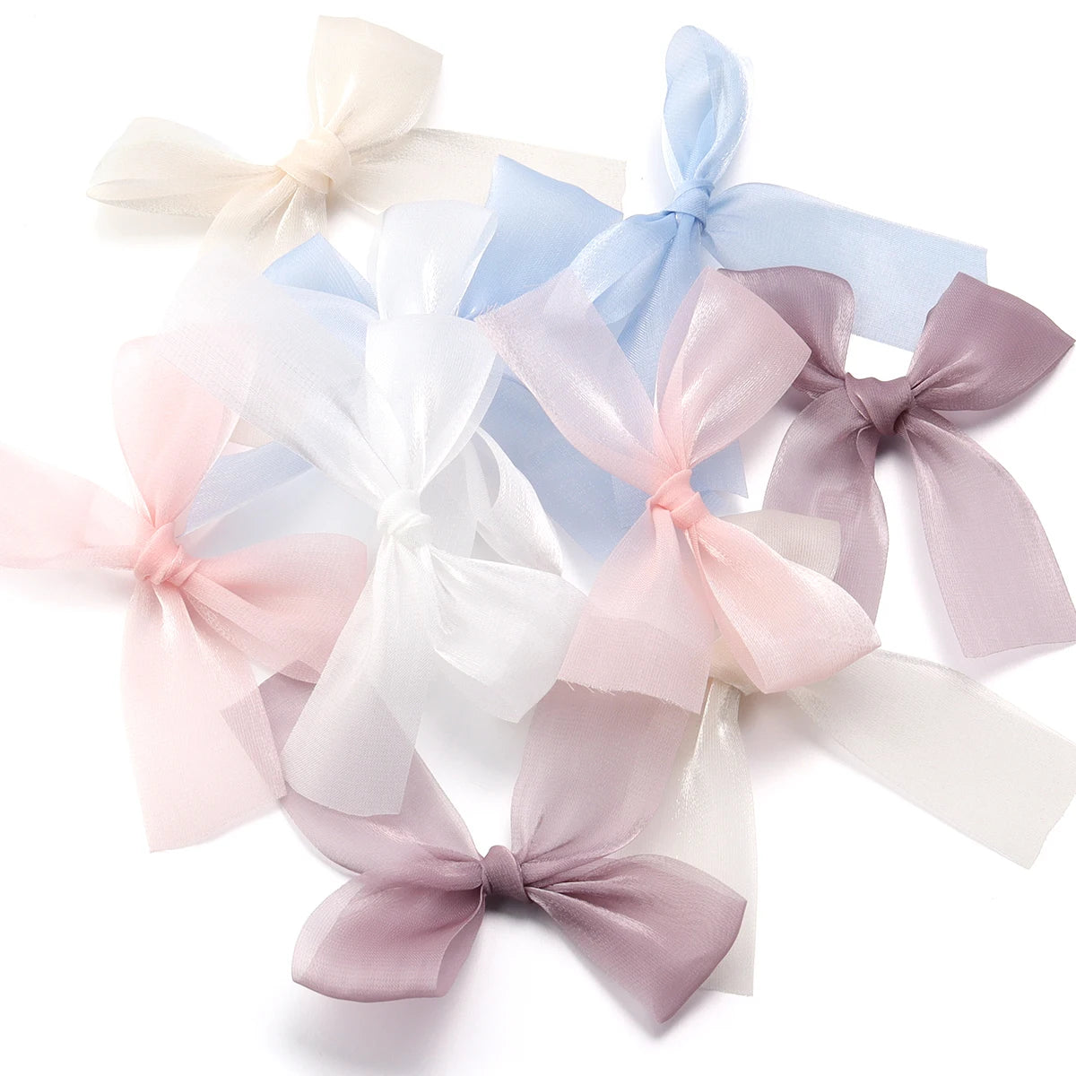 5pcs Satin Ribbon Bows 7x8cm – Multicolor Bowknot Craft Décor Craft Ribbon Bows PLUSH Mixed 7cmx8cm