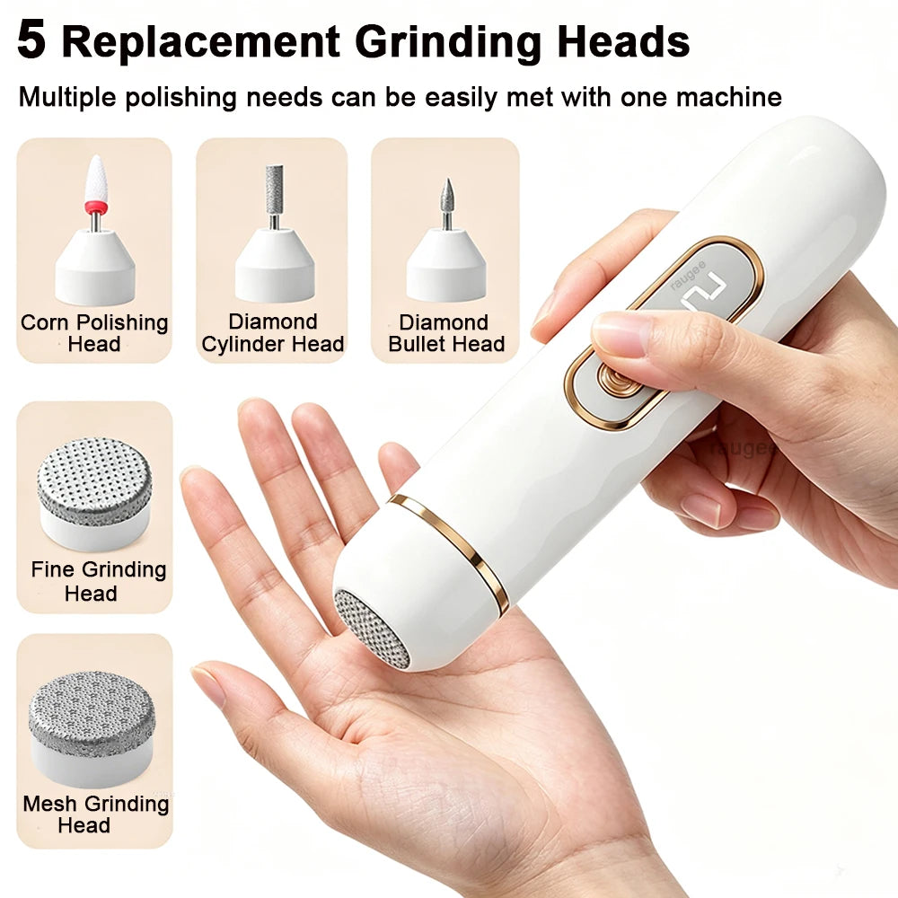 Electric Foot File & Nail Drill – USB Rechargeable Pedicure Tool Electric Pedicure Tool PLUSH