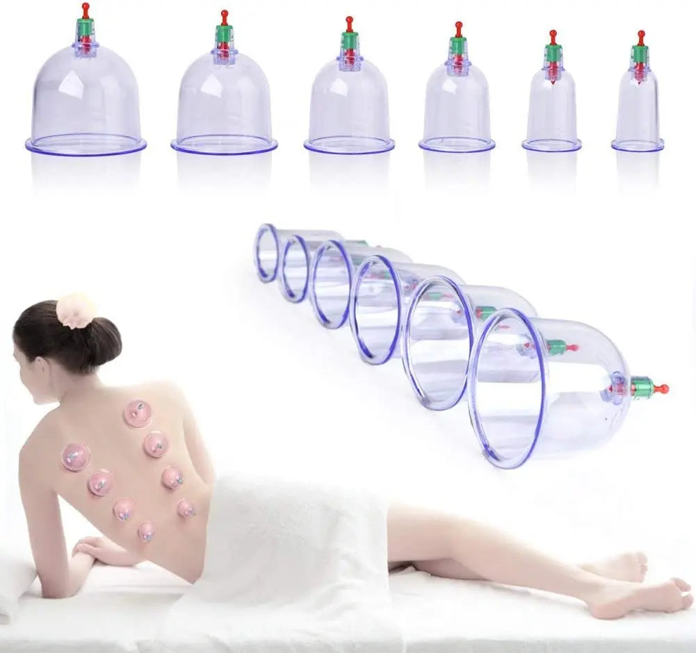 12-Piece Vacuum Cupping Set with Pump Gun | Body Massage Cupping Therapy Set PLUSH