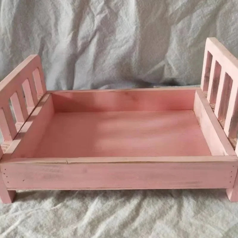 Newborn Photography Prop Wooden Mini Baby Bed – Studio Prop Photography Prop PLUSH